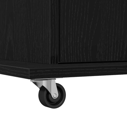 Podium with Drawer Black Oak 55 x 55 x 107 cm Engineered Wood