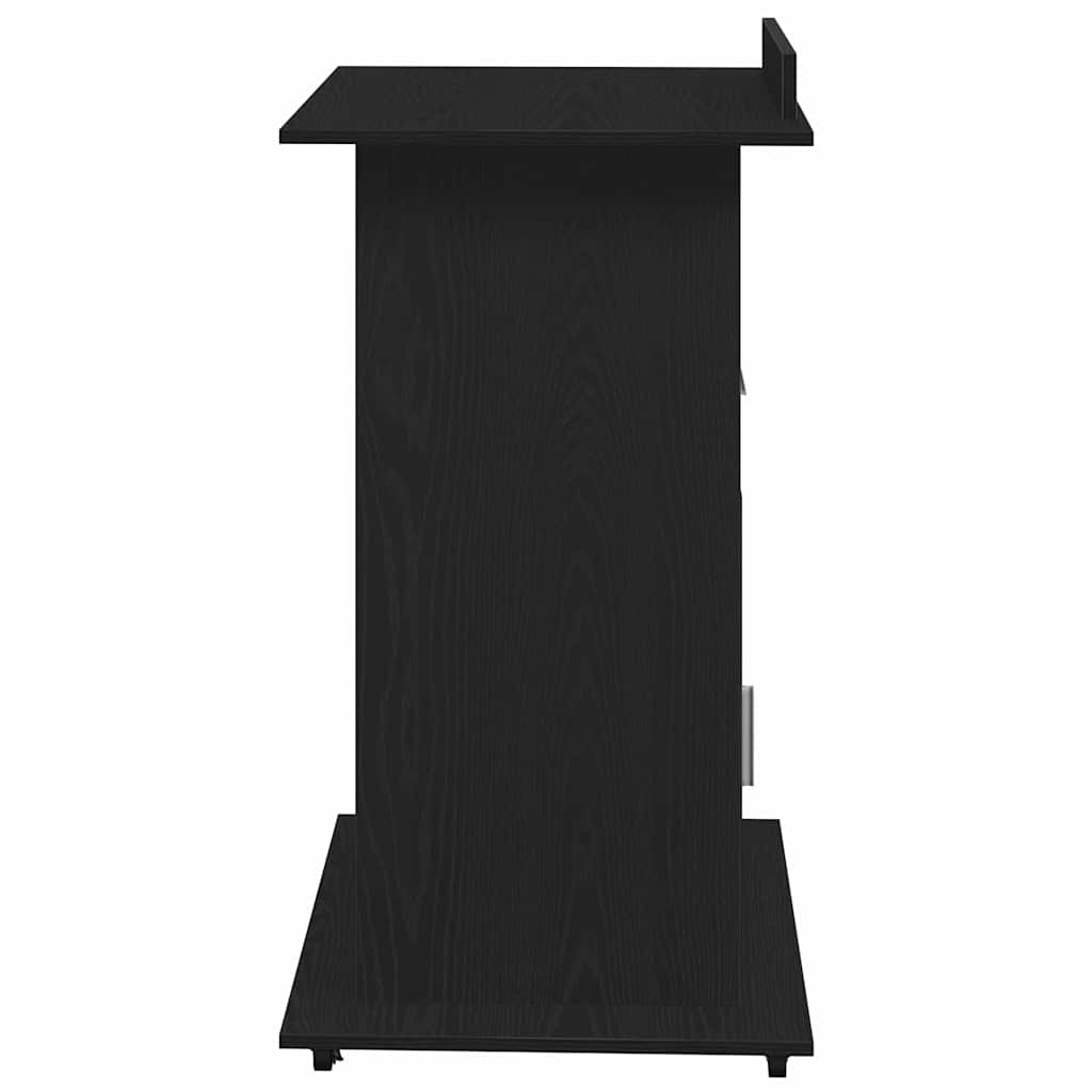 Podium with Drawer Black Oak 55 x 55 x 107 cm Engineered Wood