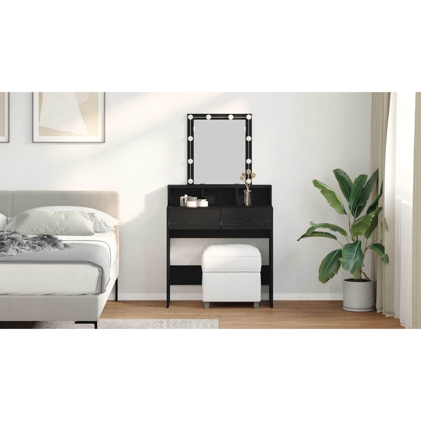 Dressing Table Black oak 80 x 41 x 144.5 cm Engineered wood