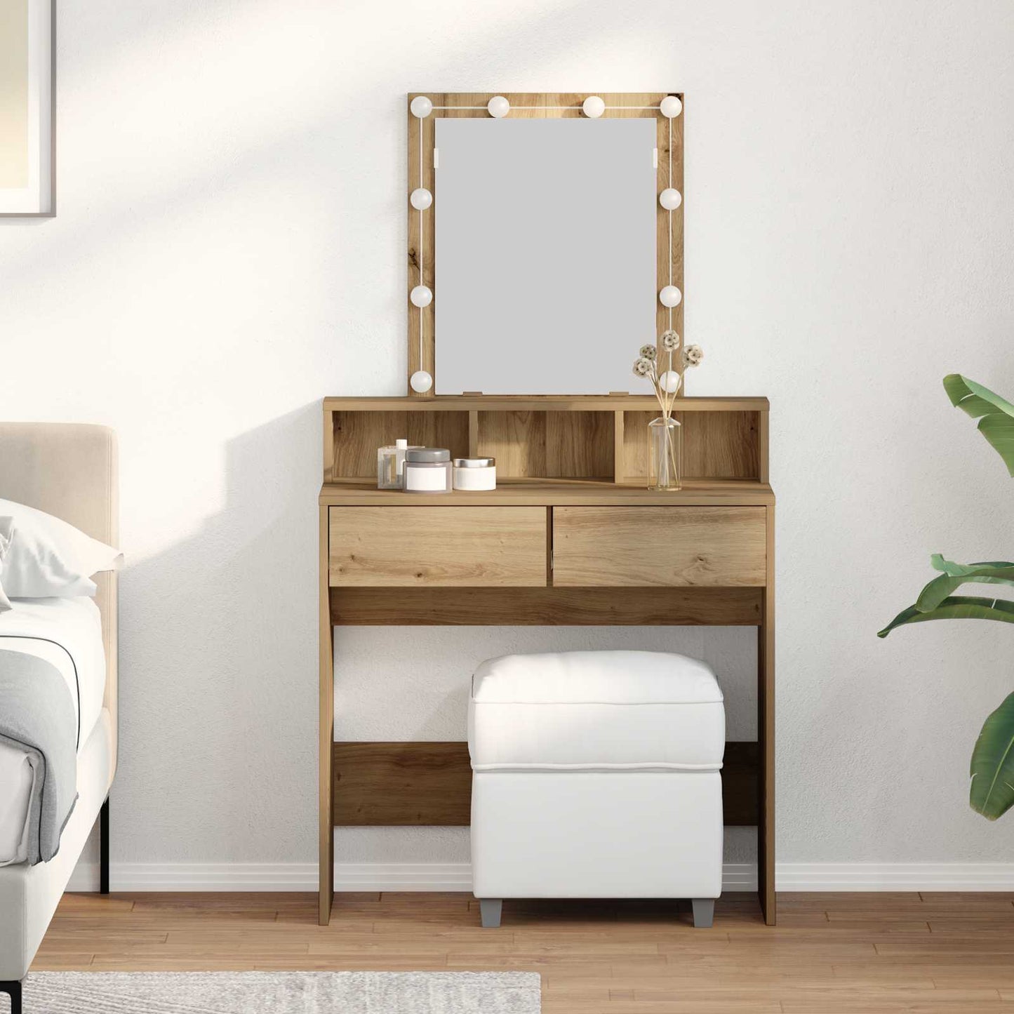 Dressing Table Black oak 80 x 41 x 144.5 cm Engineered wood