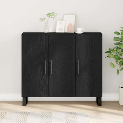 Sideboard Black Oak 90 x 34 x 80 cm Engineered Wood