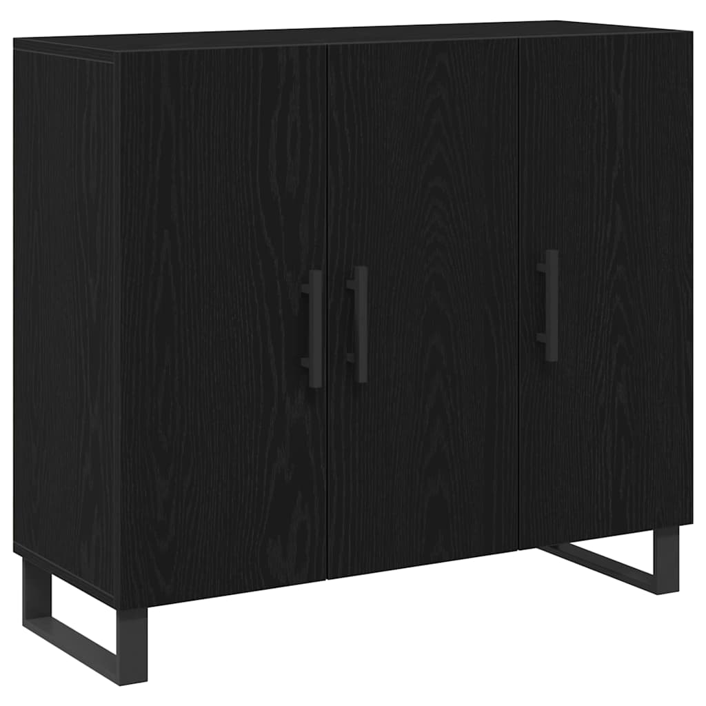Sideboard Black Oak 90 x 34 x 80 cm Engineered Wood