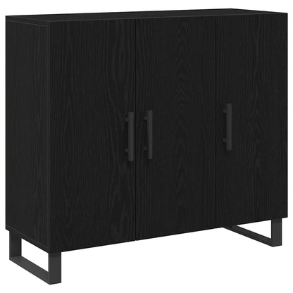 Sideboard Black Oak 90 x 34 x 80 cm Engineered Wood