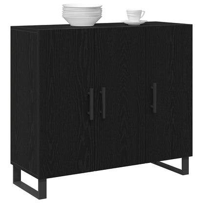 Sideboard Black Oak 90 x 34 x 80 cm Engineered Wood