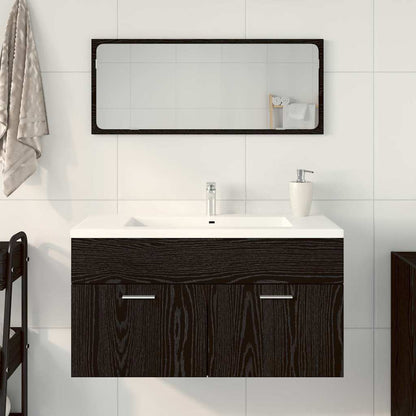Bathroom Furniture Set 2 pcs Black Oak Engineered wood