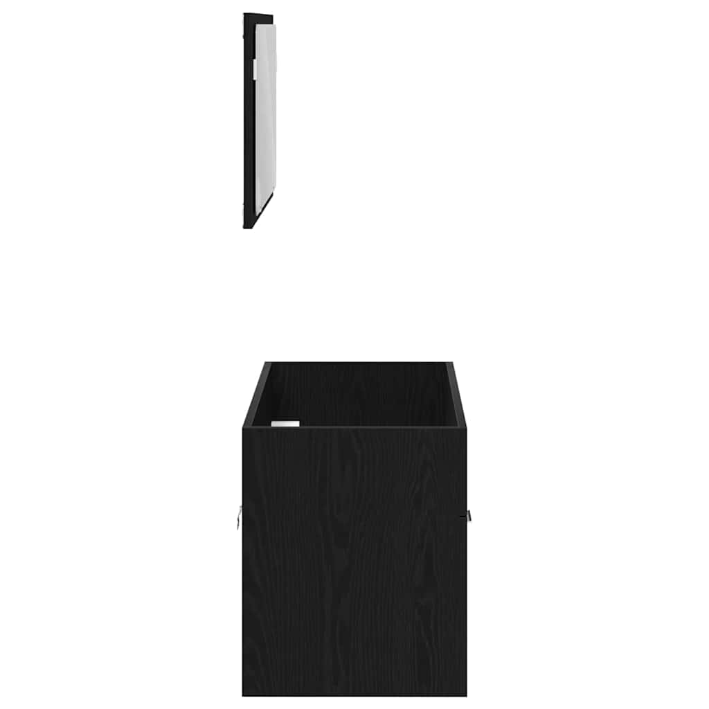 Bathroom Furniture Set 2 pcs Black Oak Engineered wood