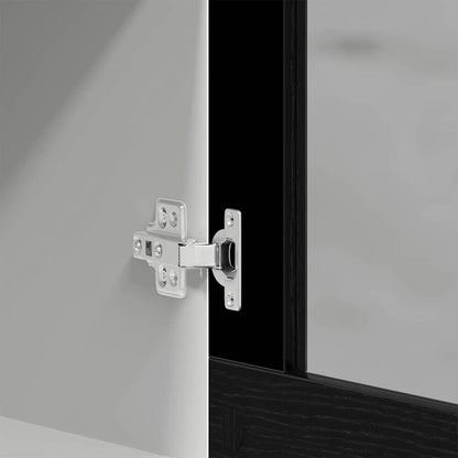Hanging Glass Cabinet Black Oak 40x31x60 cm Engineered Wood