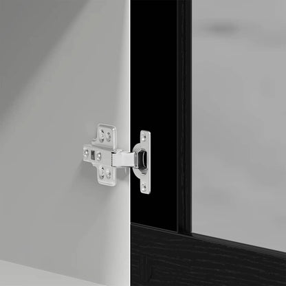 Hanging Glass Cabinet Black Oak 40x31x60 cm Engineered Wood
