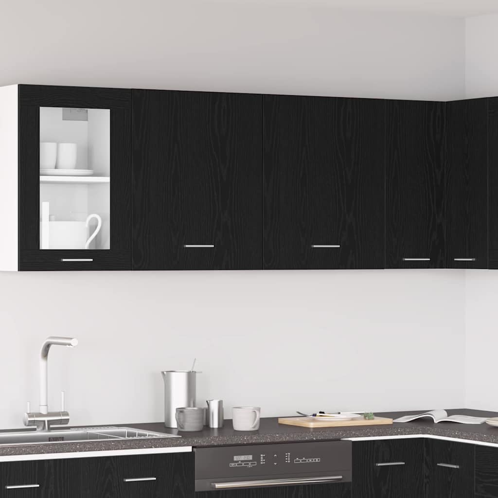 Hanging Cabinet with Shelf Lyon 2 pcs Black Oak 50 x 31 x 60 cm