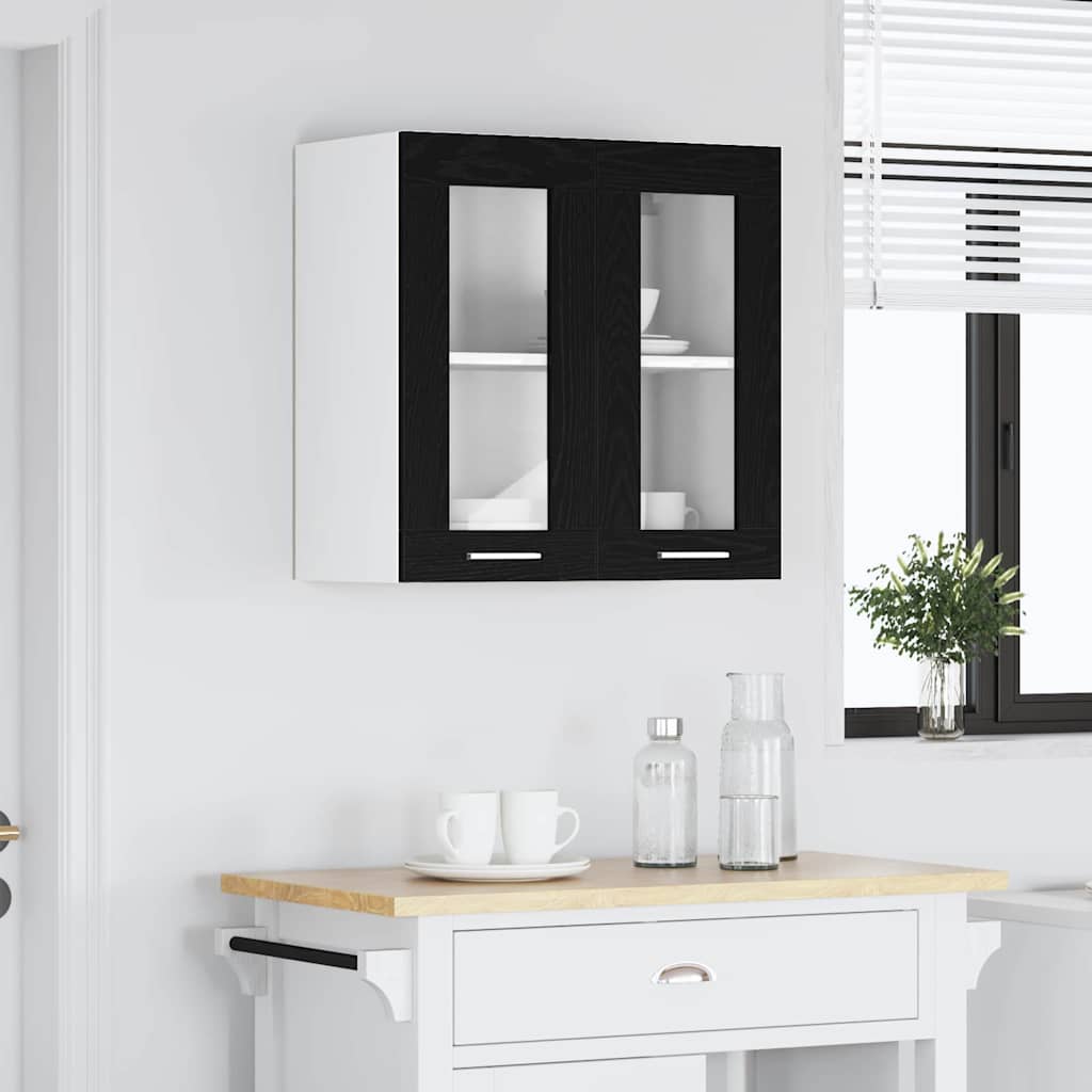 Hanging Cabinet Black Oak 60 x 31 x 60 cm Engineered Wood