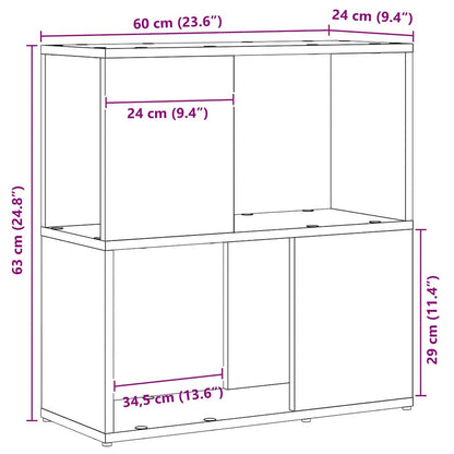 TV Cabinet Set 60 x 24 x 63 cm Black Engineered Wood