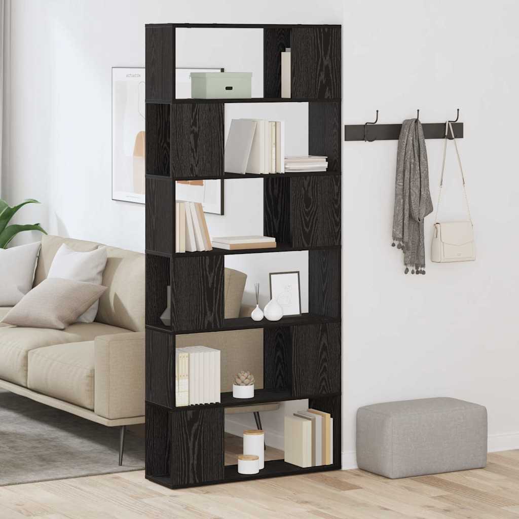 TV Cabinet Set 80 x 24 x 186 cm Black Engineered Wood
