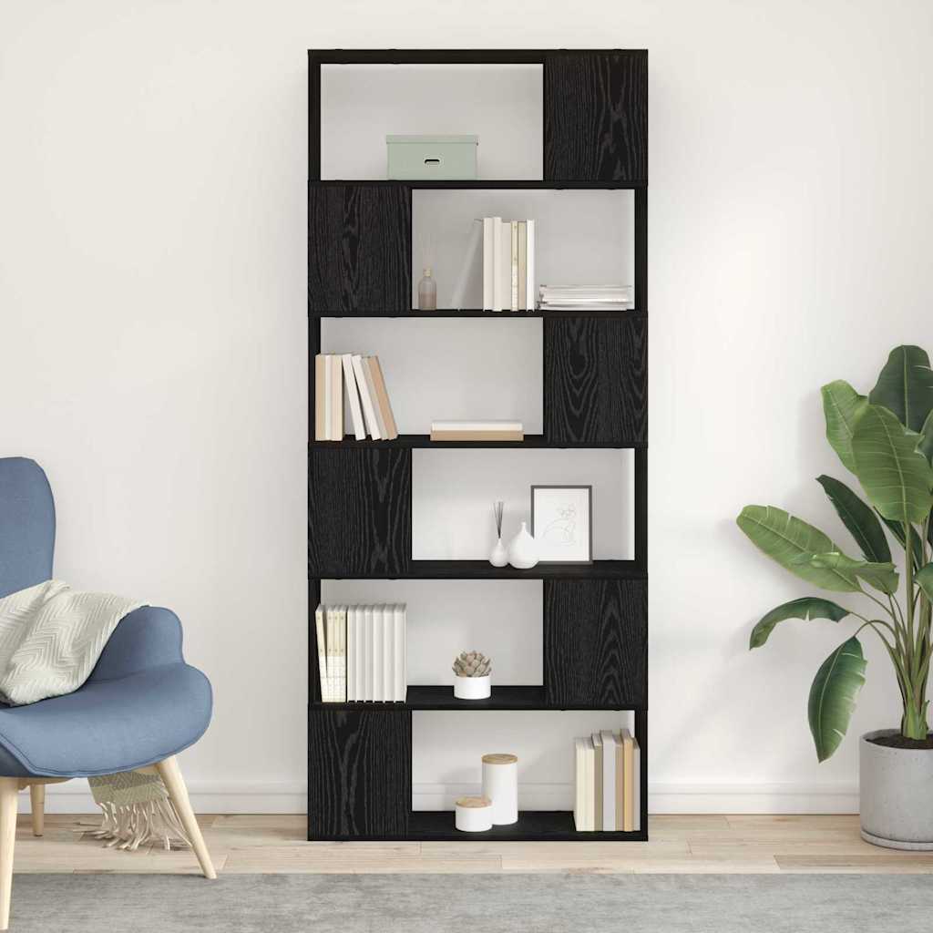 TV Cabinet Set Black 80 x 24 x 186 cm Engineered Wood