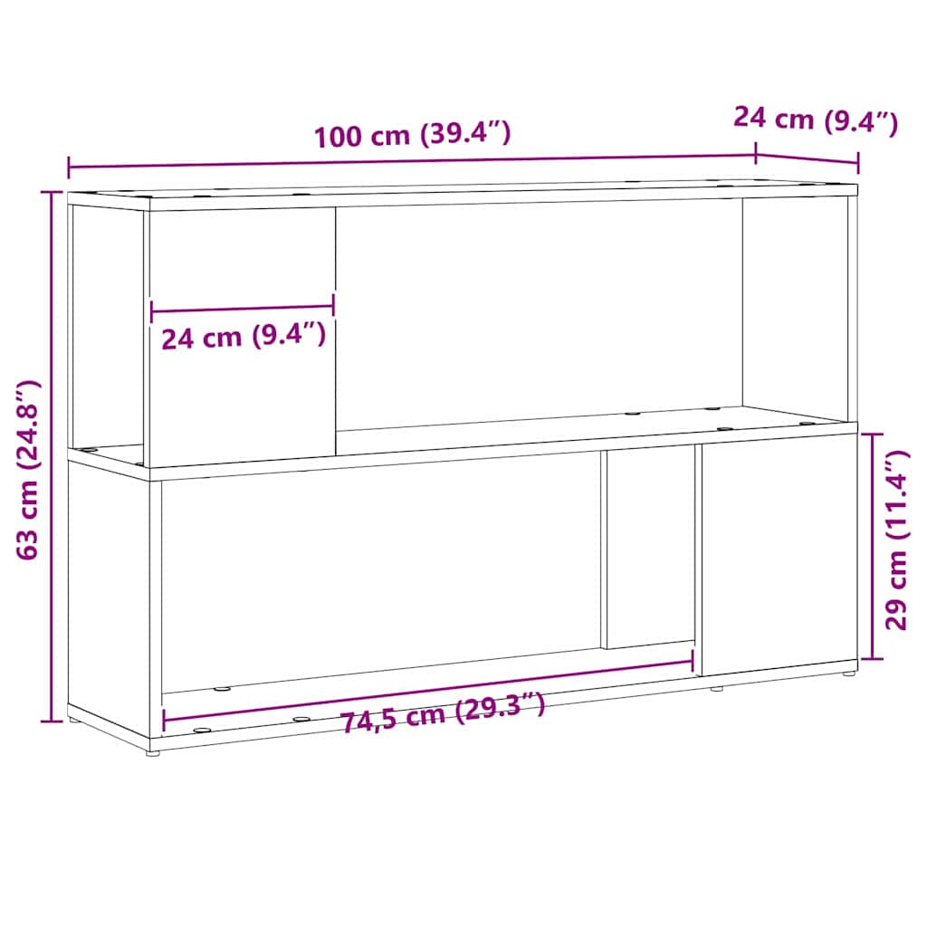 TV Cabinet Set Black 100 x 24 x 63 cm Engineered Wood