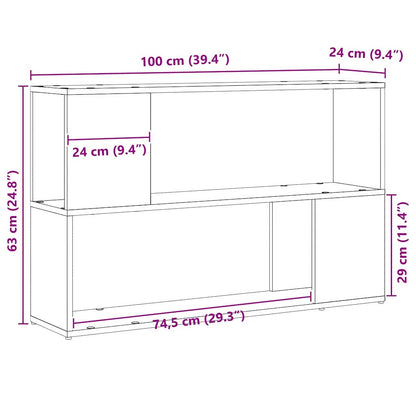 TV Cabinet Set Black 100 x 24 x 63 cm Engineered Wood