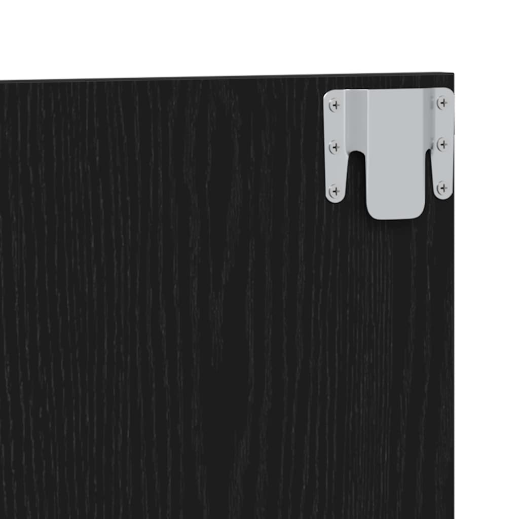 Bed Headboard Wall-mounted Black Oak Engineered Wood