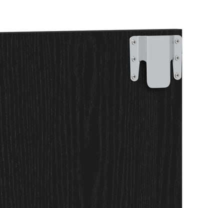 Bed Headboard Wall-mounted Black Oak Engineered Wood