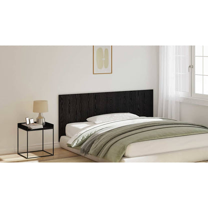Bed Headboard Black Oak 200 x 1.5 x 80.5 cm Engineered Wood