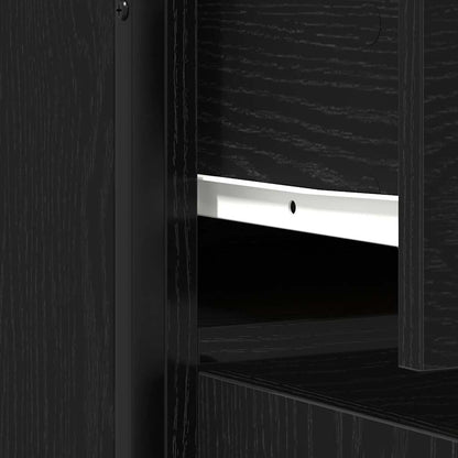Sideboard with Drawer Black Oak 70 x 30 x 80 cm Engineered Wood