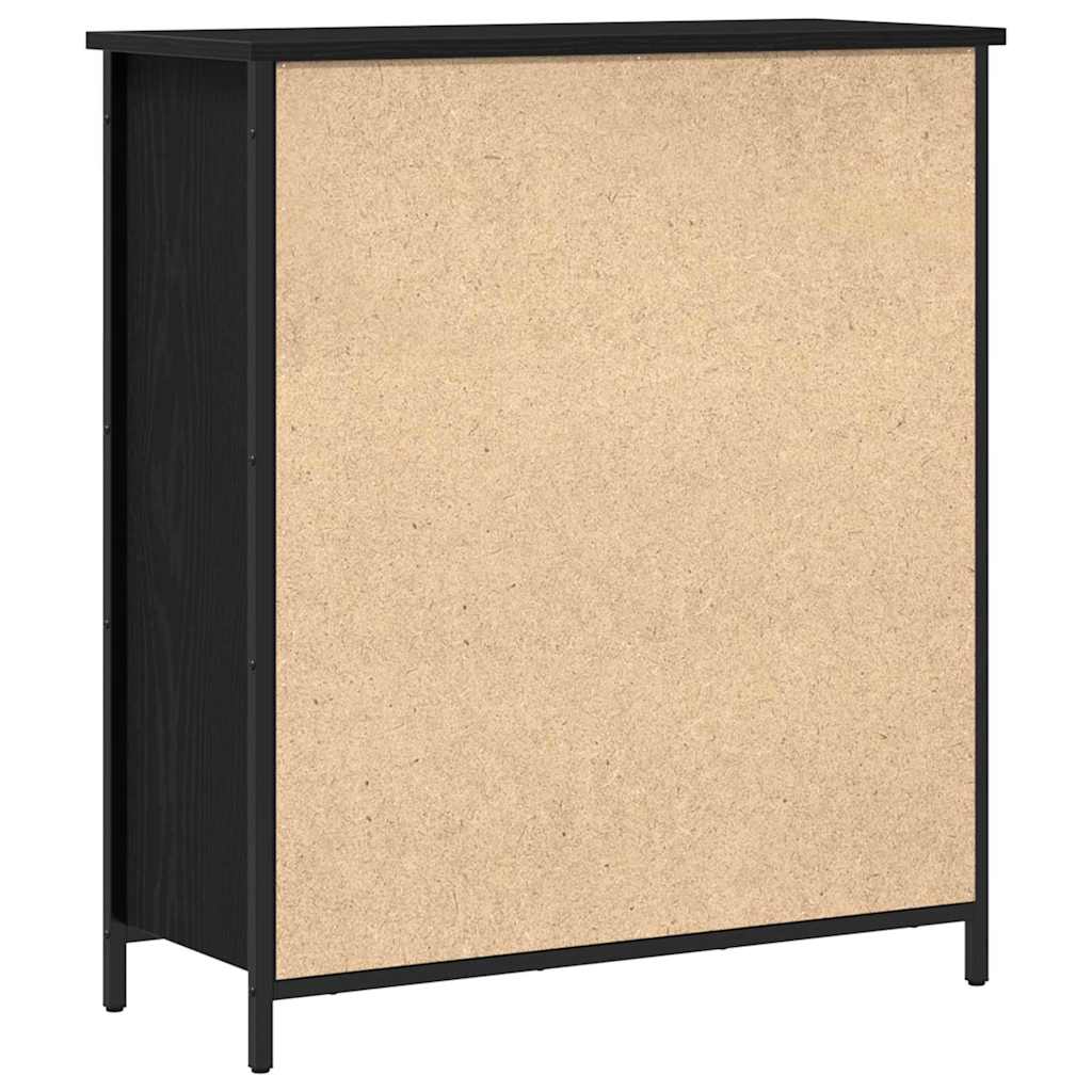 Sideboard with Drawer Black Oak 70 x 30 x 80 cm Engineered Wood
