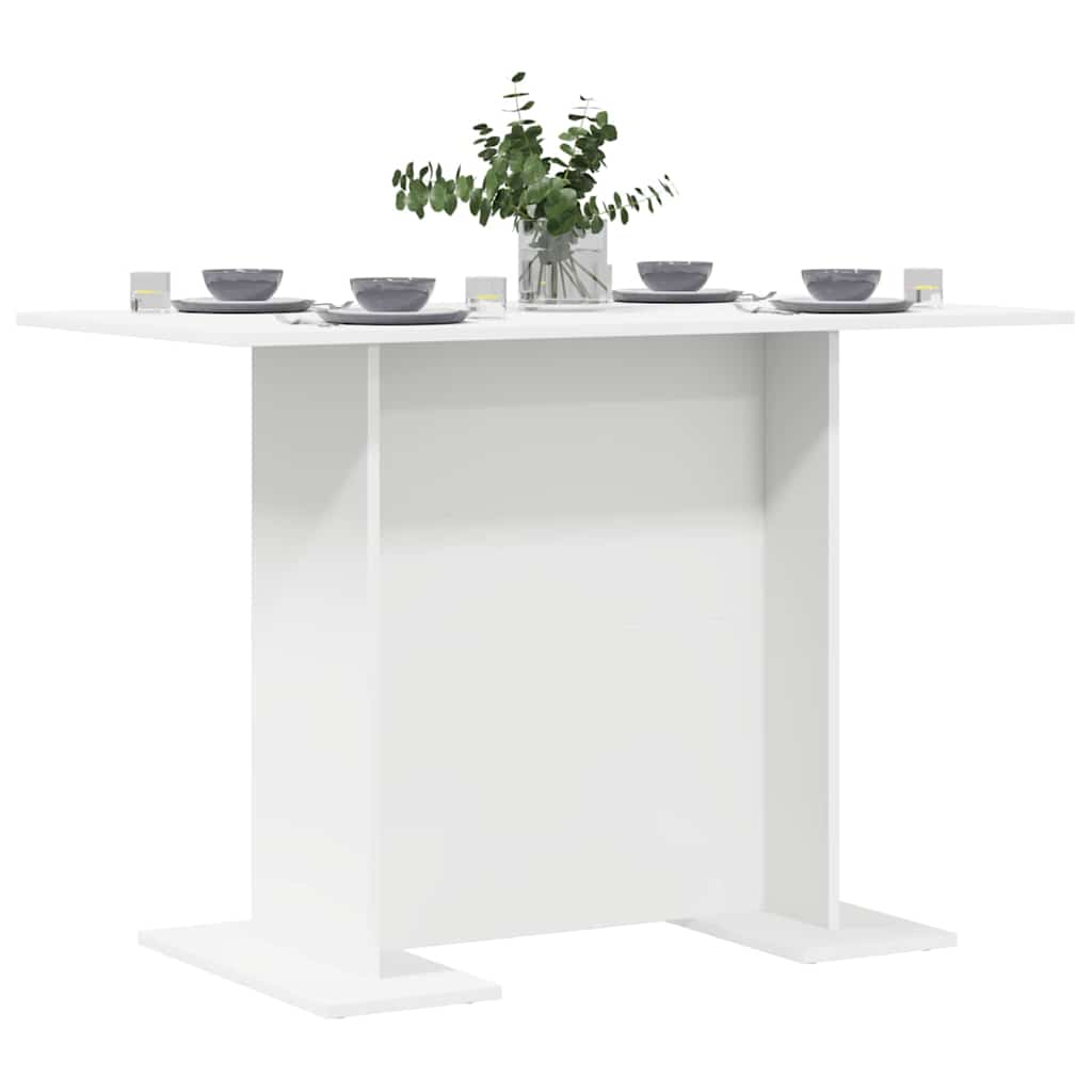 Dining Table 110 x 60 x 75 cm Engineered Wood White Rectangular
