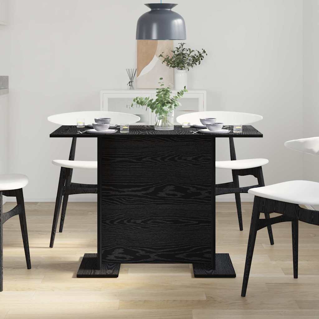 Dining Table 110 x 60 x 75 cm Engineered Wood Black Oak