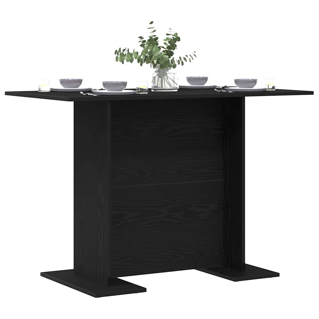 Dining Table Black oak 110 x 60 x 75 cm Engineered wood