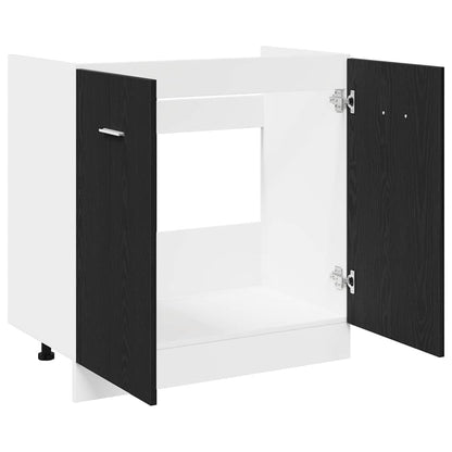 Sink Bottom Cabinet Black Oak 80x46x81,5 cm Engineered Wood