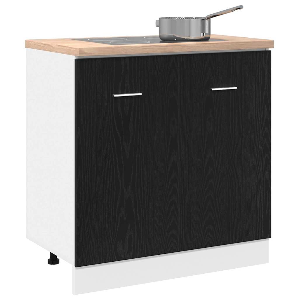 Sink Bottom Cabinet Black Oak 80x46x81,5 cm Engineered Wood