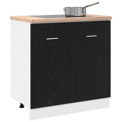 Sink Bottom Cabinet Black Oak 80x46x81,5 cm Engineered Wood