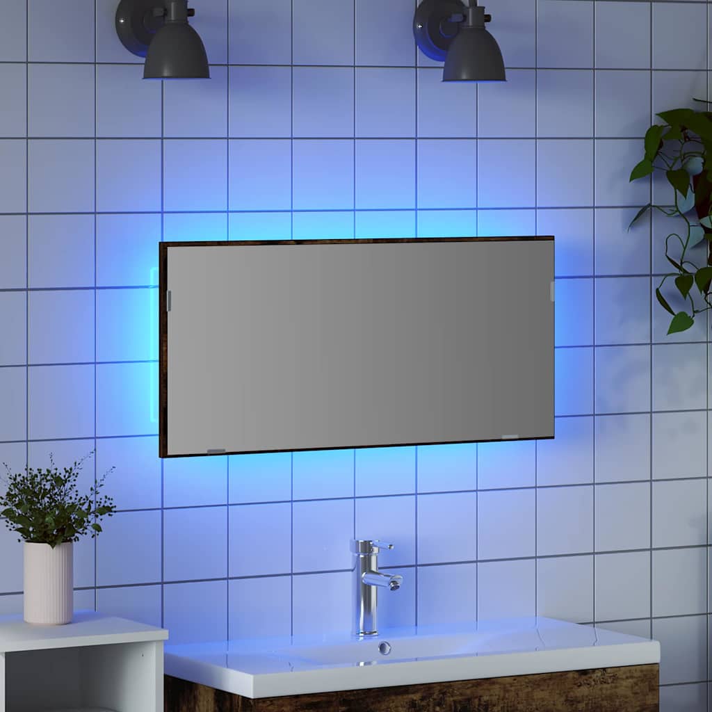 Mirror Wall-mounted Brown 80 x 37 cm Glass and Engineered Wood