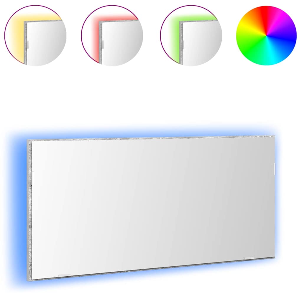 Mirror High grey sonoma 80 x 37 cm Glass and Engineered Wood