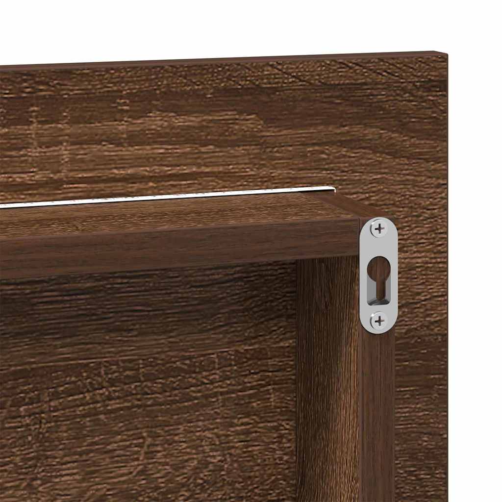 Mirror Brown oak 80 x 37 cm Glass and Engineered Wood