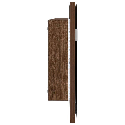 Mirror Brown oak 80 x 37 cm Glass and Engineered Wood