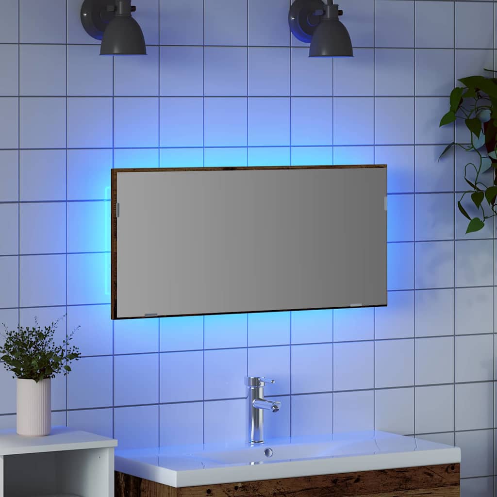 Mirror Old wood 80 x 37 cm Glass and Engineered Wood