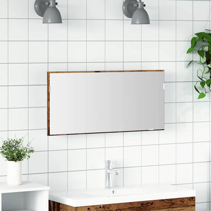 Mirror Old wood 80 x 37 cm Glass and Engineered Wood
