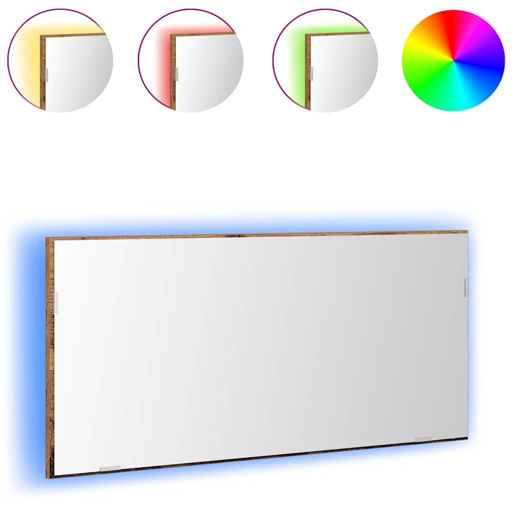 Mirror Old wood 80 x 37 cm Glass and Engineered Wood