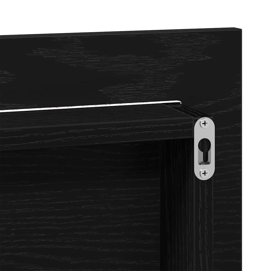 Mirror Black oak 80 x 37 cm Glass and Engineered Wood