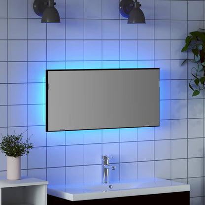 Mirror Black oak 80 x 37 cm Glass and Engineered Wood