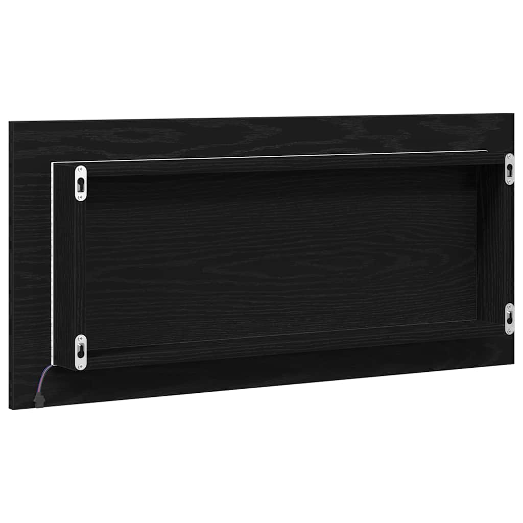 Mirror Black oak 80 x 37 cm Glass and Engineered Wood