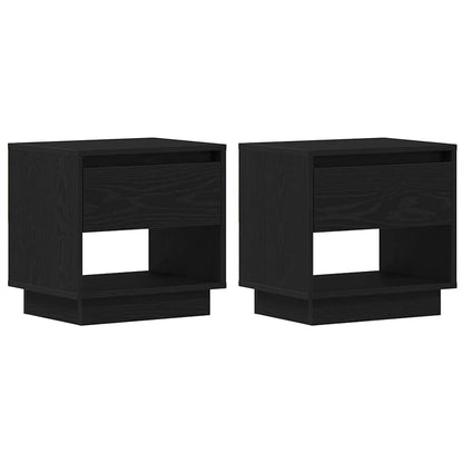 Nightstand 2 pcs Black Oak 45 x 34 x 44 cm Engineered Wood