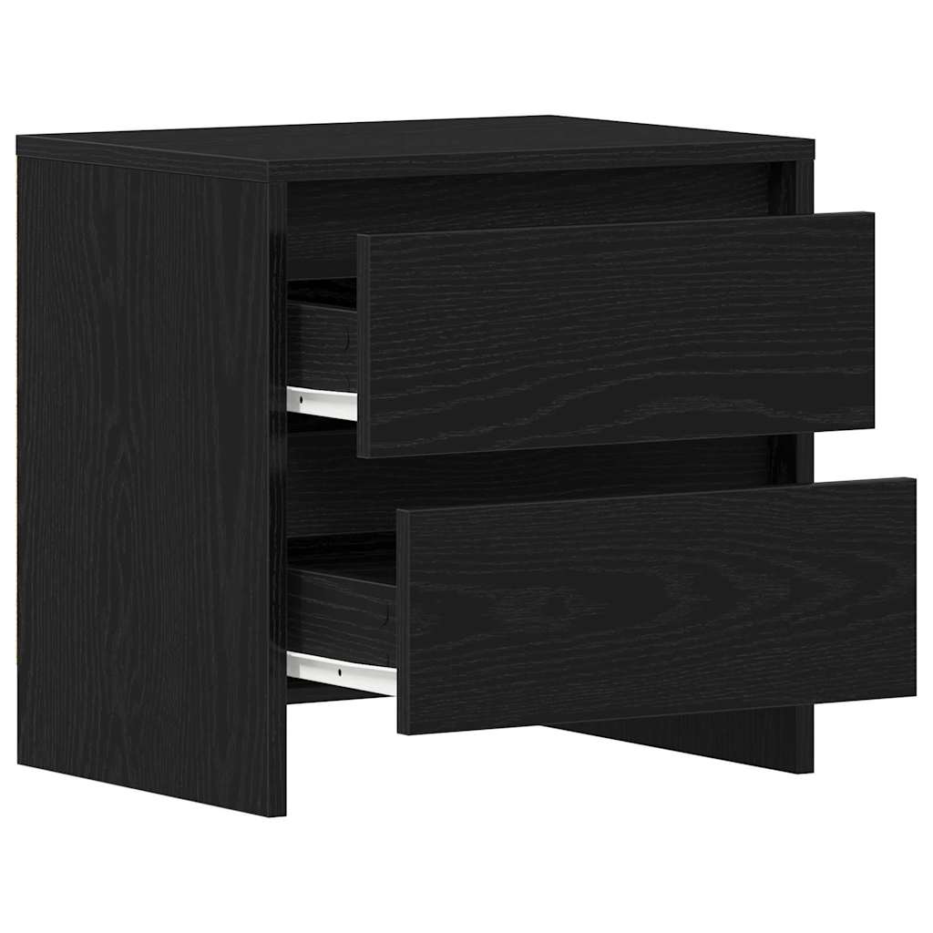 Bedside Cabinet Black Oak 45 x 34 x 44.5 cm Engineered Wood