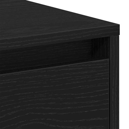 Bedside Cabinet with Drawer 2 pcs Black Oak 45 x 34 x 44.5 cm