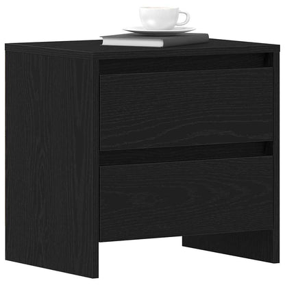 Bedside Cabinet with Drawer 2 pcs Black Oak 45 x 34 x 44.5 cm