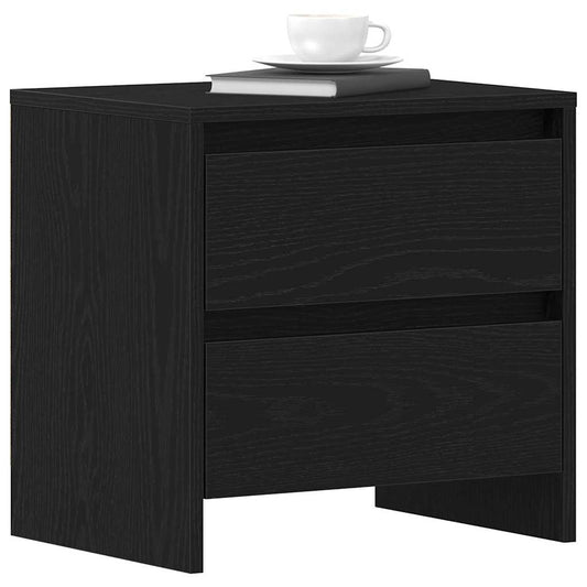 Bedside Cabinet with Drawer 2 pcs Black Oak 45 x 34 x 44.5 cm