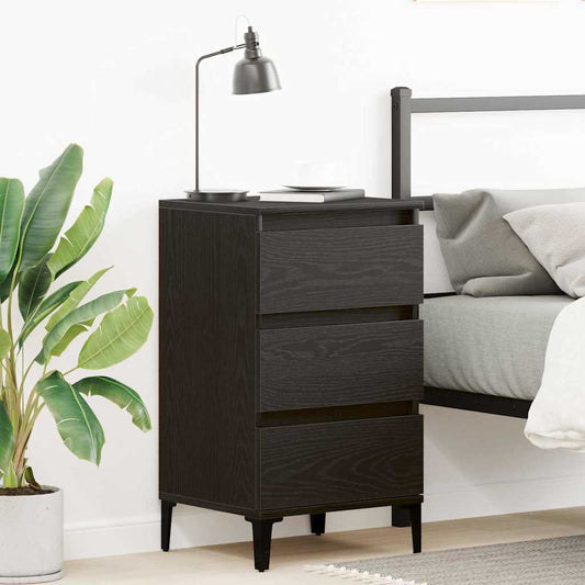 Bedside Cabinet Black Oak 45 x 35 x 44 cm Engineered Wood