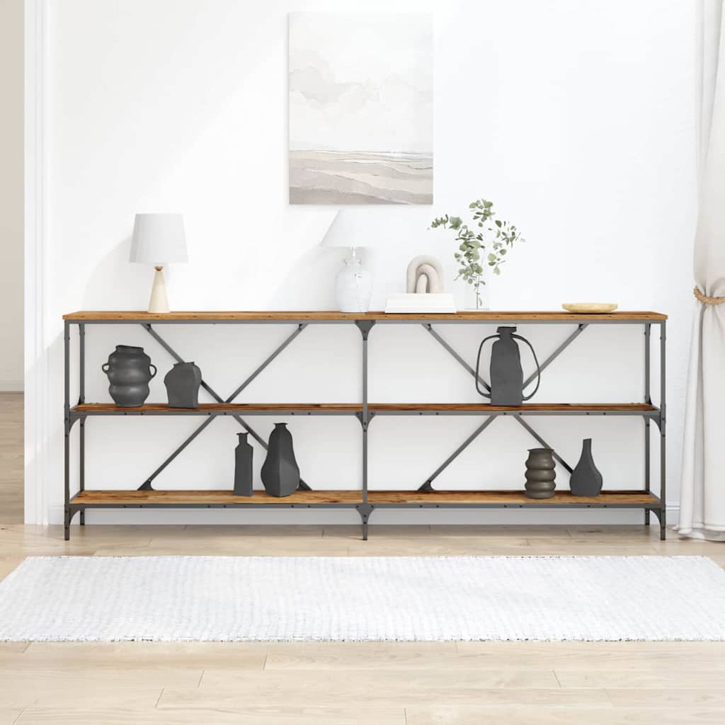 Console Table Old Wood 200 x 30 x 75 cm Engineered Wood