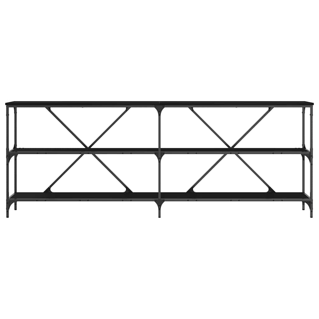 Console Table Black Oak 200 x 30 x 75 cm Engineered Wood