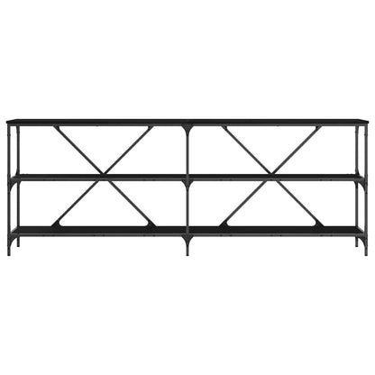 Console Table Black Oak 200 x 30 x 75 cm Engineered Wood