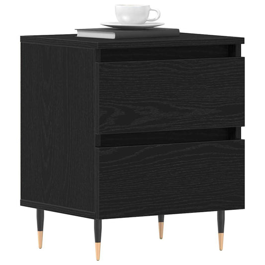 Bedside Cabinet Black Oak 40 x 35 x 50 cm Engineered Wood